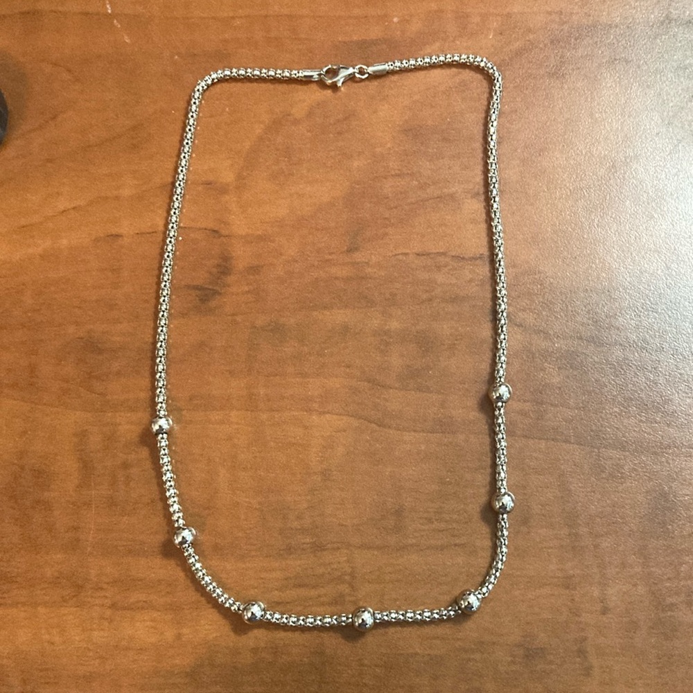Milor Sterling Silver Ball Bead Necklace